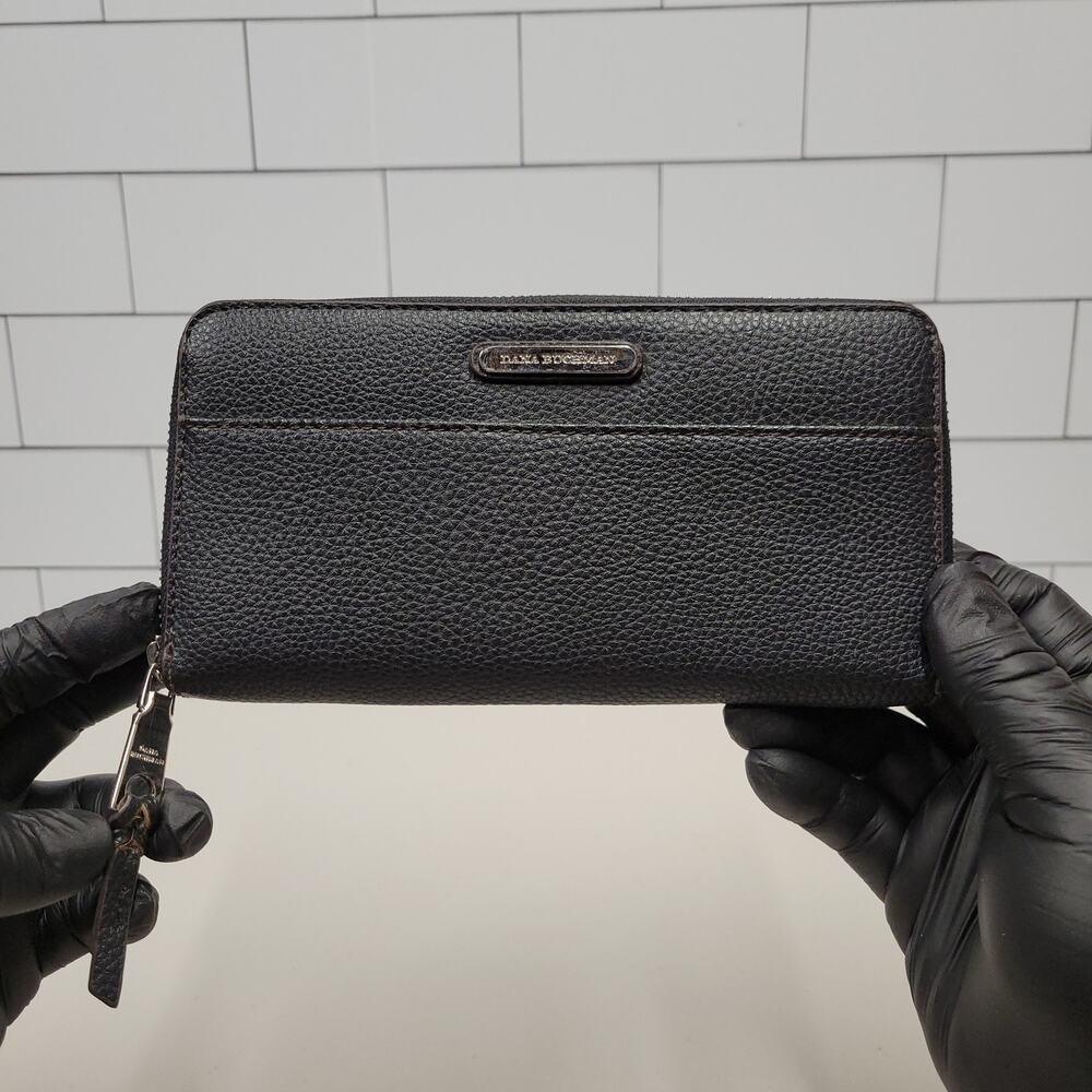 Dana Buchman Black Zip Around Wallet Organizer Checkbook Clutc